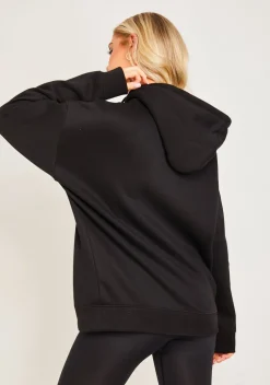 Airport Vibin'|Hoodies & Sweats*Missy Empire Hollie Borg Oversized Sport Hoodie Black