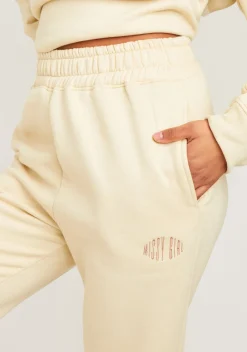 Airport Vibin'|Tracksuits*Missy Empire Holly Cream Missy Girl Embroidered 90's Cuffed Jogger