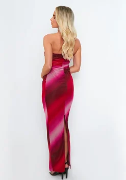 Maxi Dresses|Party Dresses*Missy Empire Isabel Ombre Mesh Ruched Maxi Dress Pink