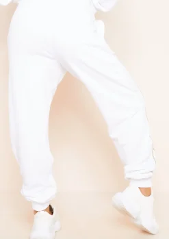 Airport Vibin'|Loungewear*Missy Empire Jasmin White Contrast Binding Detail Jogger