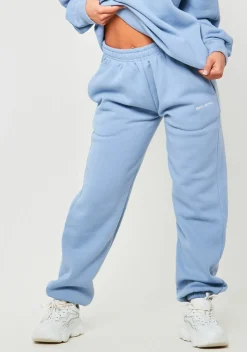 Airport Vibin'|Tracksuits*Missy Empire Jianna Baby Blue Embroidered Cuffed Joggers Pastel Blue