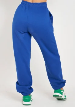 Airport Vibin'|Tracksuits*Missy Empire Jianna Cobalt Embroidered Cuffed Joggers Blue
