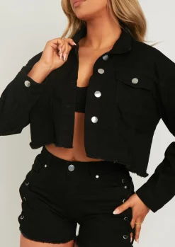 Concert Outfits|Shorts*Missy Empire Julia Black Lace Up Denim Shorts