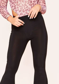 Trousers*Missy Empire Justine Black Slinky Extreme Flare Trousers