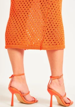 Heels*Missy Empire Justine Square Toe Strappy Heels Orange