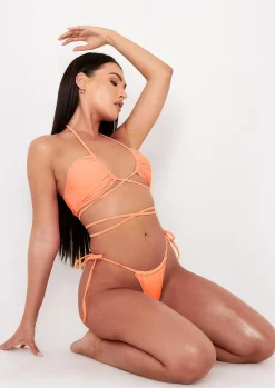 Swimwear|Beachwear*Missy Empire Karley Coral Printed Bikini Bottoms