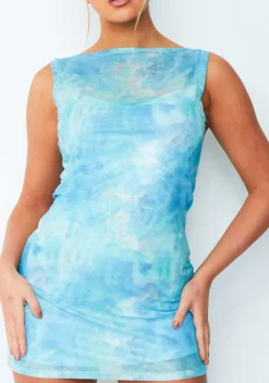 Mini Dresses|Party Dresses*Missy Empire Kate Blue Ombre Sleeveless Mesh Mini Dress