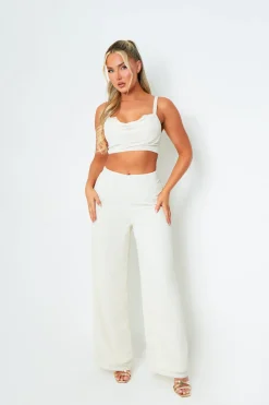 Trousers|Co-Ords*Missy Empire Katie Lemon Casual Wide Leg Trousers