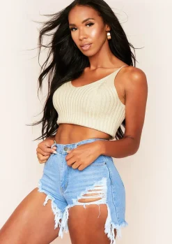Airport Vibin'|Tops*Missy Empire Katy Knitted Rib Crop Top Beige