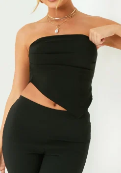The Party Edit|Tops*Missy Empire Kelly Black Bengaline Corset Top