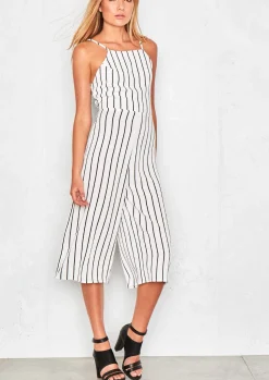 Jumpsuits & Playsuits*Missy Empire Kimana White Stripped Culotte Jumpsuit