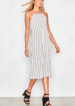 Jumpsuits & Playsuits*Missy Empire Kimana White Stripped Culotte Jumpsuit