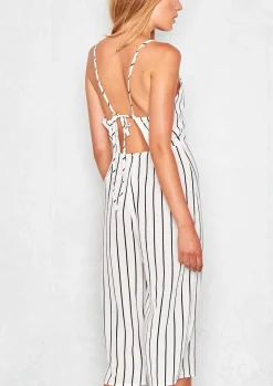 Jumpsuits & Playsuits*Missy Empire Kimana White Stripped Culotte Jumpsuit