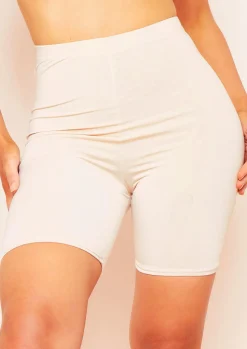 Shorts|Loungewear*Missy Empire Klara Double Thickness Cycling Shorts Beige