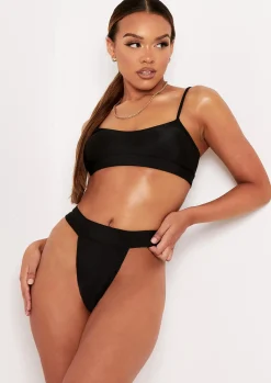Swimwear|Beachwear*Missy Empire Kourtney Bralet High Rise Bikini Black