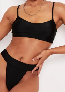 Swimwear|Beachwear*Missy Empire Kourtney Bralet High Rise Bikini Black