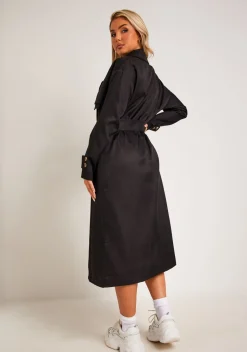 Coats & Jackets*Missy Empire Larsa Trench Coat Black