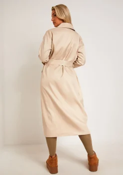 Coats & Jackets*Missy Empire Larsa Trench Coat Stone