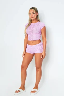 Tops|Co-Ords*Missy Empire Lauren Lilac Ruffle Lace Top