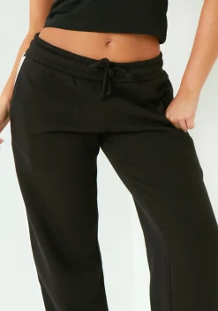 Airport Vibin'|Loungewear*Missy Empire Layla Black Contrast Side Stripe Wide Leg Jogger