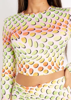 Tops*Missy Empire Lissy Multi Printed Ruched Top Multicoloured