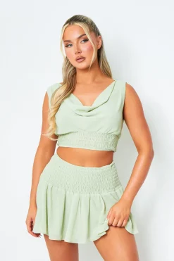 Skirts|Co-Ords*Missy Empire Lola Pistachio Cinched Waist Mini Skirt