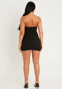 Rave Outfits|Mini Dresses*Missy Empire Lorelei Black Mesh Overlay Micro Mini Skirt