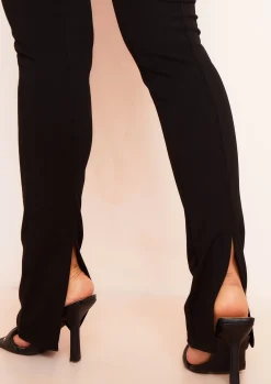 Trousers*Missy Empire Lori Black High Waisted Split Back Seam Detail Trousers