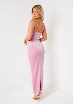 The Party Edit|Tops*Missy Empire Lottie Pink Metallic Glitter Cami Top