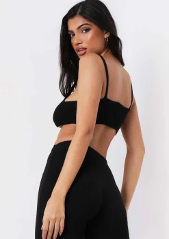 Airport Vibin'|Loungewear*Missy Empire Lyla Knitted Ribbed Leggings Black