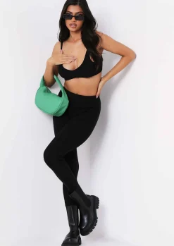 Airport Vibin'|Loungewear*Missy Empire Lyla Knitted Ribbed Leggings Black