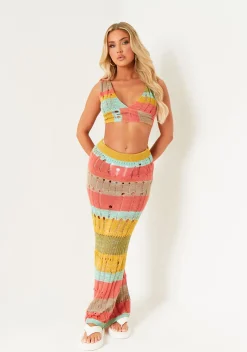 Tops|Knitwear*Missy Empire Madison Multi Colour Stripe Knitted Bralette
