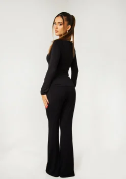 Gym Tops|Tops*Missy Empire Meriah Long Sleeve Crop T-shirt Black