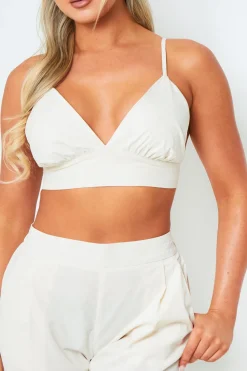 Tops|Co-Ords*Missy Empire Mia Cream Sculpted Scoop Neck Bralette