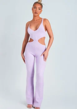 Knitwear|Jumpsuits & Playsuits*Missy Empire Micaela Lilac Chain Strap Knitted Jumpsuit