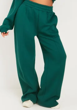 Airport Vibin'|Tracksuits*Missy Empire Millie Green Seam Front Wide Leg Jogger