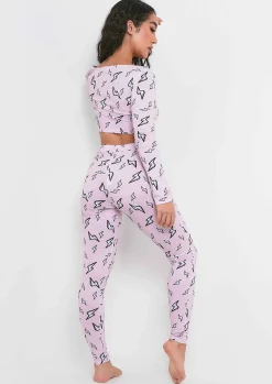 Nightwear*Missy Empire Mollie Pink Lightning Bolt T-Shirt and Legging Pyjama Set
