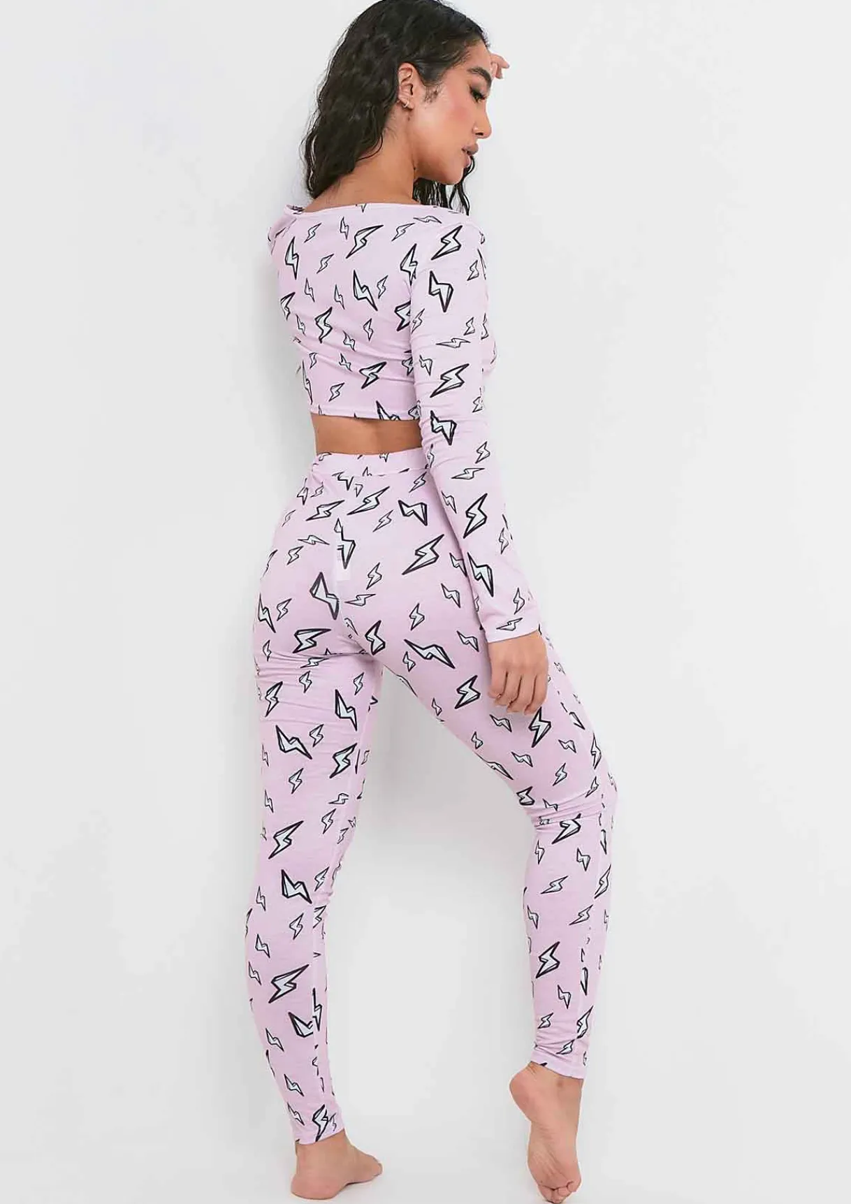 Nightwear*Missy Empire Mollie Pink Lightning Bolt T-Shirt and Legging Pyjama Set