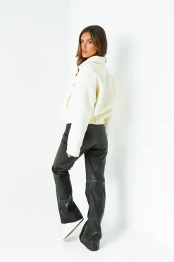 Concert Outfits|Coats & Jackets*Missy Empire Molly Cream Boucle Textured Bomber Jacket