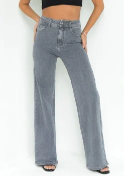Concert Outfits|Trousers*Missy Empire Molly High Rise Straight Leg Jeans Grey