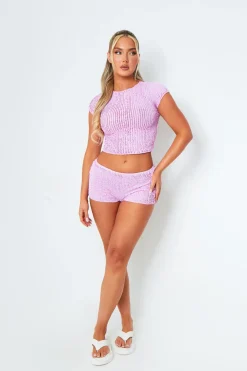 Shorts|Co-Ords*Missy Empire Molly Lilac Ruffle Lace Mini Shorts
