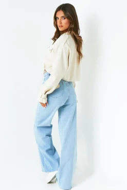 Concert Outfits|Coats & Jackets*Missy Empire Morgan Oversized Cropped Trench Jacket Cream