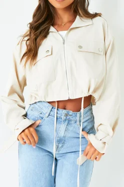 Concert Outfits|Coats & Jackets*Missy Empire Morgan Oversized Cropped Trench Jacket Cream