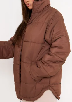 Airport Vibin'|Coats & Jackets*Missy Empire Nalia Chocolate Oversized Puffa Coat