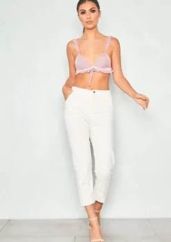 Rave Outfits|Tops*Missy Empire Nancy Gingham Frill Hem Bralet Red