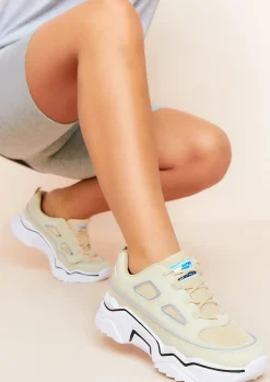 Trainers|Rave Outfits*Missy Empire Nikki Beige Panel Chunky Trainers