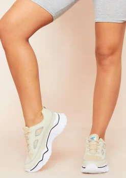 Trainers|Rave Outfits*Missy Empire Nikki Beige Panel Chunky Trainers