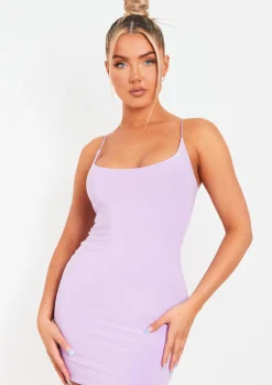 Rave Outfits|Mini Dresses*Missy Empire Nikki Slinky Double Thickness Mini Dress Lilac