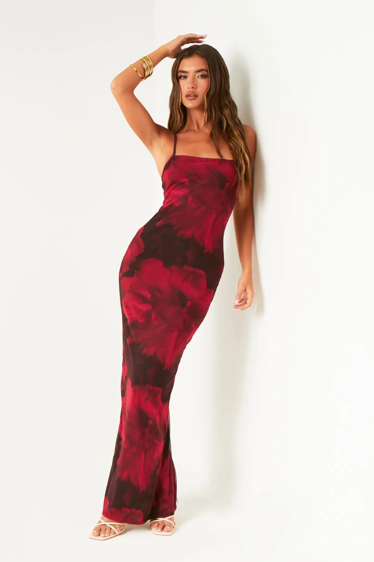 Maxi Dresses|Dresses*Missy Empire Nina Multi Colour Printed Maxi Dress Red