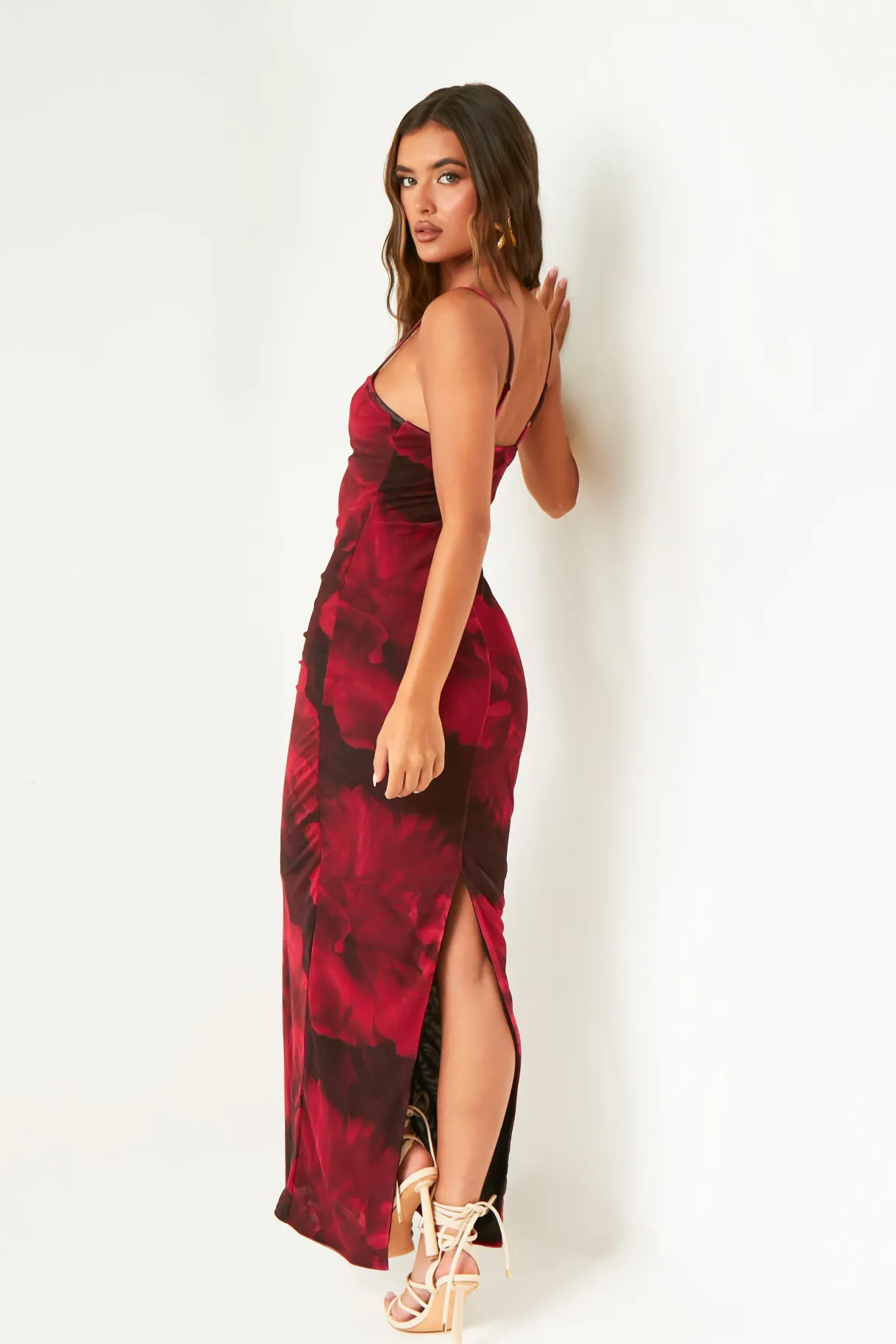 Maxi Dresses|Dresses*Missy Empire Nina Multi Colour Printed Maxi Dress Red